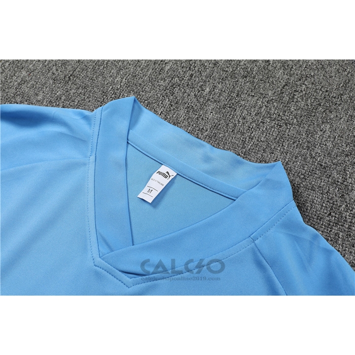 Tuta da Track Manchester City Manica Corta 2022-2023 Blu - Pantaloncini